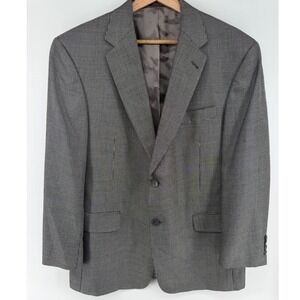 Hart Schaffner Marx Blazer Sport Coat Two Button Gray Patterned Jacket 42R 0845
